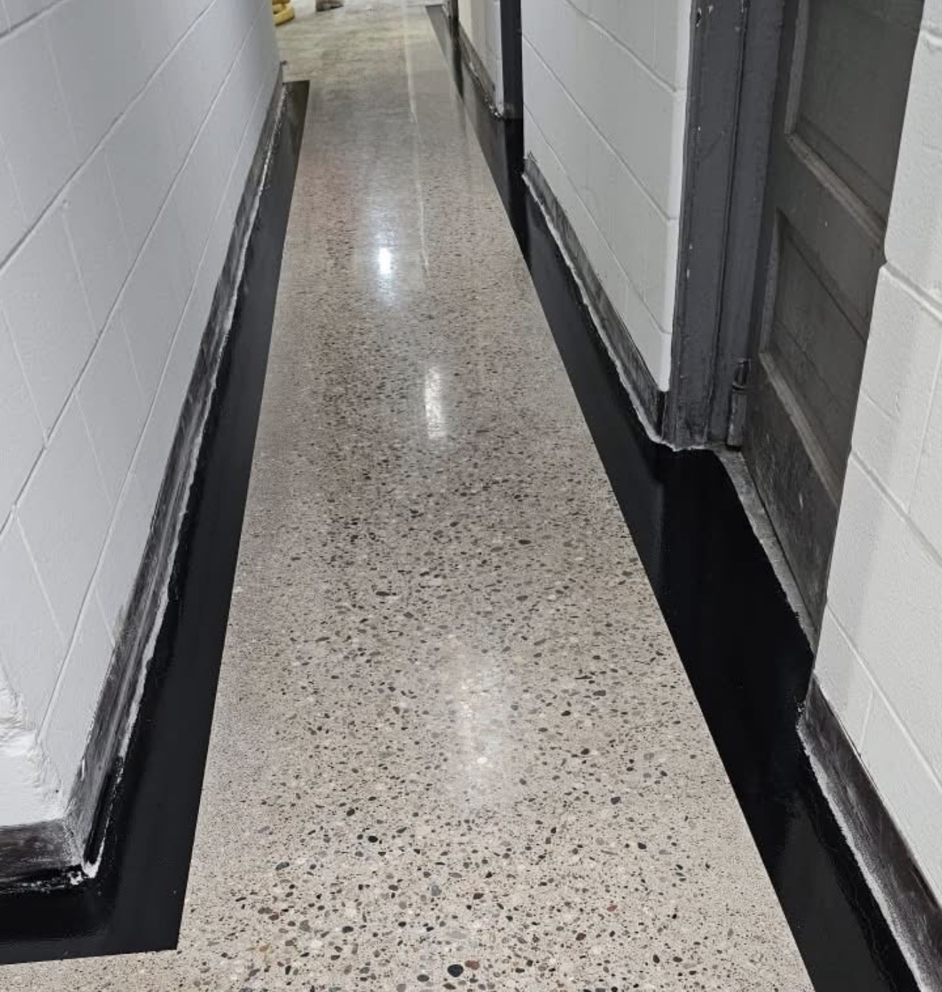 Polished concrete corridor